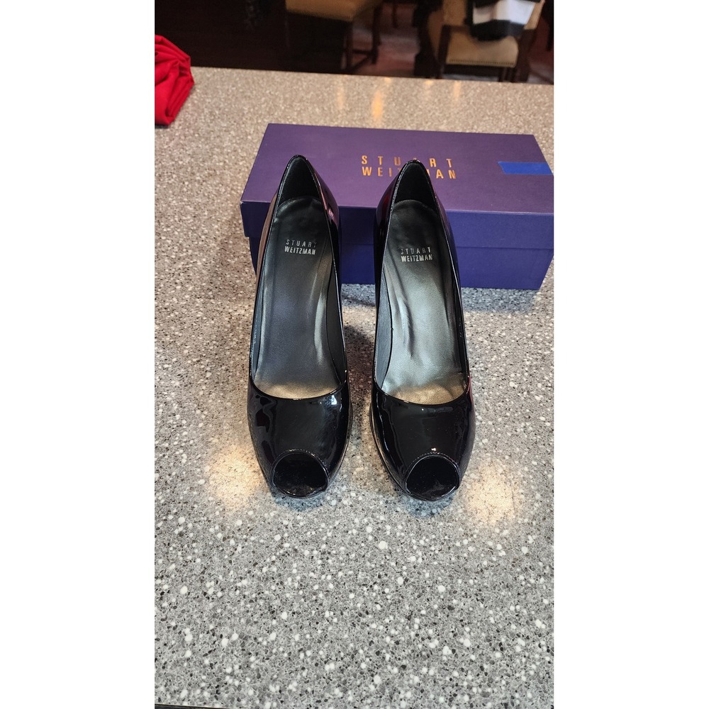 Stuart Weitzman Rolling Pumps Womens 8.5 Black Good